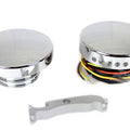 Chrome LED Smooth Style Fuel Gauge and Filler Cap Set for Harley-Davidson