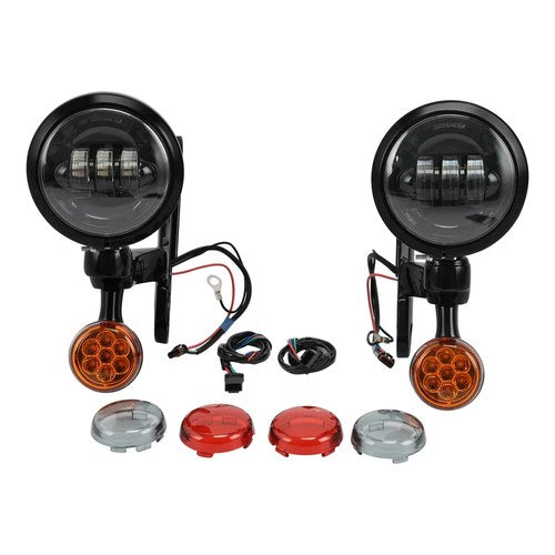 4.5" Passing Fog Light Turn Signals Bracket Fit For Harley Road King 1994-2013