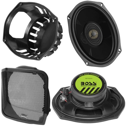 Boss Audio Systems For Harley Davidson 6 X 9 Inch Saddlebag Speaker Kit