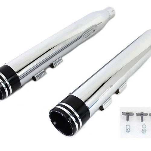 Wyatt Gatling Muffler Set Chrome With Black For 2 Ring Comet Tip - Part 5189