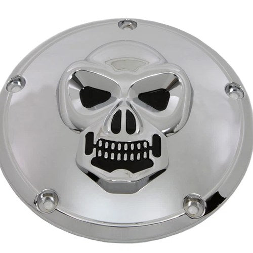 V-Twin 33-0062 Skull For Derby Cover In Chrome