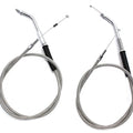 V-Twin 28-0111SP Stainless Steel Throttle and Idle Cable Set - 38 Inch