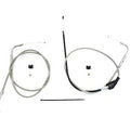 V-Twin 28-0119SPK 43 Inch Stainless Steel Throttle and Idle Cable Set with Clear