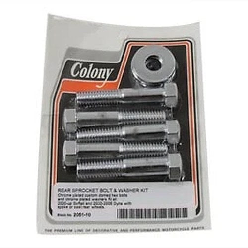 Colony Rear Pulley Bolt And Washer Kit - Hex Style, For 7/16-14 x 2-1/4 Inch