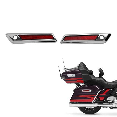 Pair Saddlebag Hinge Latch Covers Fit For Harley Touring Road King Glide 14-24