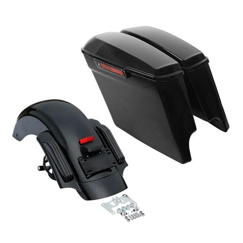 5" Stretched Saddlebags + LED Rear Fender System Fit For Harley Touring 14-24