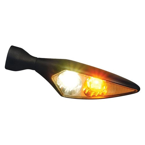 Kuryakyn Micro Rhombus PL Series Black Front Passenger Side Indicator Light