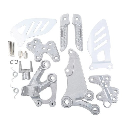 Front Rider Foot pegs Footrests Bracket Set Fit For Suzuki GSXR600 GSXR750 06-10