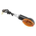 BikeMaster 266016 Mini-Stalk Black Turn Signal w Amber Lenses