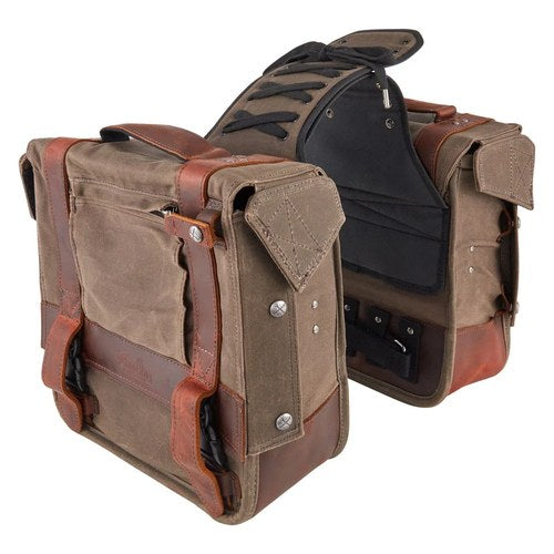 Burly Brand B15-1002D Voyager Throw-Over Dark Oak Saddlebag
