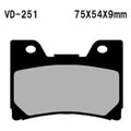 For Yamaha Vmax 1200 2003 Vesrah VD-251 Front Organic Semi-Metallic Brake Pads