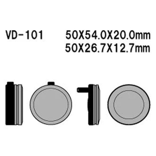 For Honda CB750K 1976 Vesrah Front Organic Semi-Metallic Brake Pads