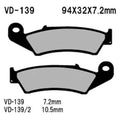 For Kawasaki KX125 1997-2000 Vesrah Front Organic Semi-Metallic Brake Pads
