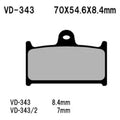 Vesrah VD-343/2 Front Organic Semi-Metallic Brake Pads
