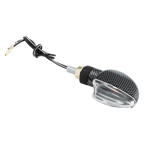 BikeMaster 266008 Mini-Stalk Ultra Small Carbon Turn Signal w Clear Lenses