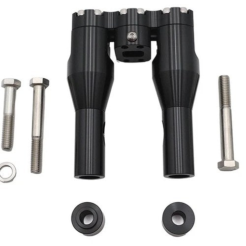 Wyatt Gatling 6 inch Baron Style Riser Set Black for Harley-Davidson