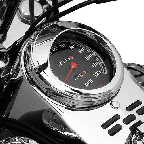 For Harley-Davidson Road King 94-18 Chrome Speedometer Trim Ring w Visor