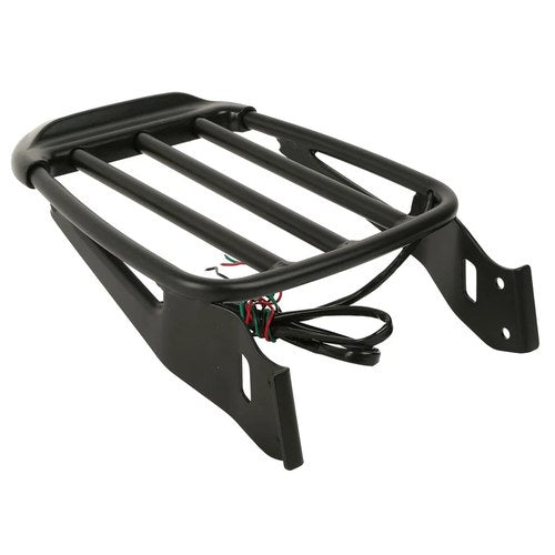 Two-Up Detachable Luggage Rack & LED Light Fit For Harley Dyna Sportster Softail