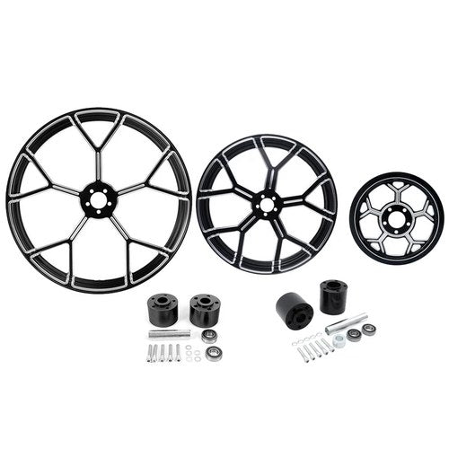 30" Front 18'' Rear Wheel Rim Disc Hub Pulley Fit For Harley Road Glide 97-08