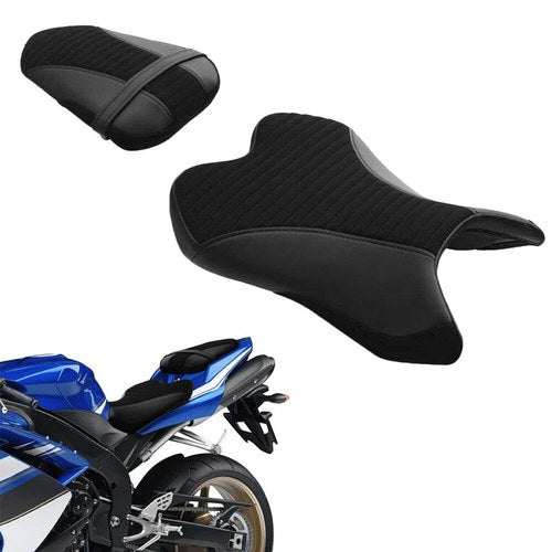 Black Motorcycle Driver Passenger Seat Pillion Fit For Yamaha Yzf R1 2007 2008