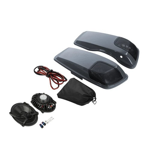 5x7'' Saddlebags Lids & Speaker Fit For Harley Touring Glide 14-24 Gunship Gray