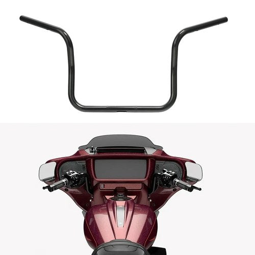 Vivid Black 12'' Rise Ape Hanger Handlebar Fit For Harley Street Glide 2024-Up