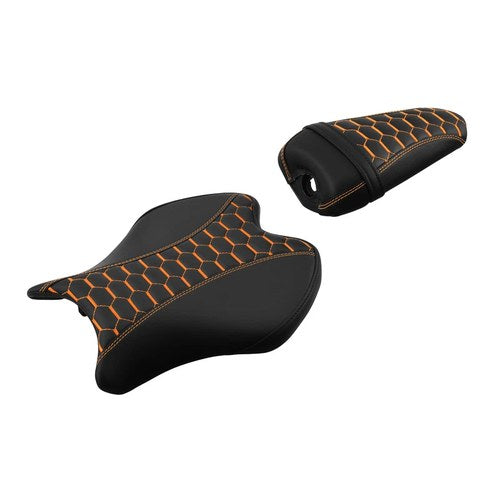 Black+Orange Driver & Passenger Pillion Seat Fit For Yamaha Yzf R6 YZFR6 17-2022