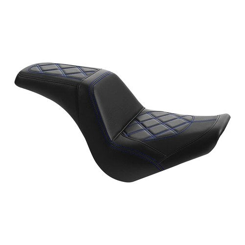 Black+Blue Rider Passenger Seat Fit For Harley Softail Street Bob Standard 18-23