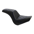 Black+Blue Rider Passenger Seat Fit For Harley Softail Street Bob Standard 18-23