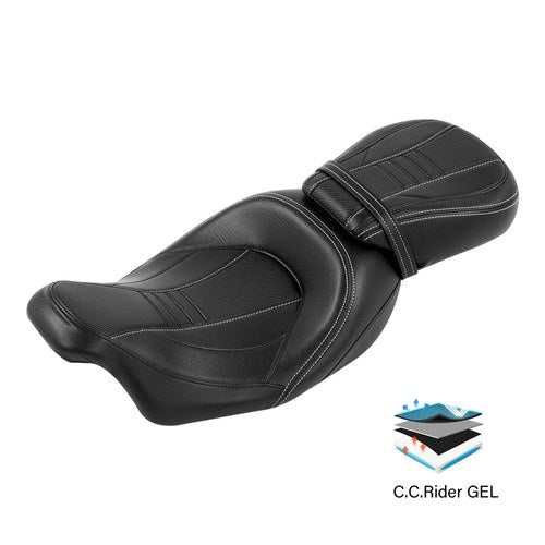 Driver Passenger Two Up Gel Seat Fit For Harley Road King Street Glide 2009-2022