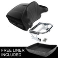 Vivid Black King Trunk Backrest w/ Mount Rack Fit For Harley Touring 1997-2008