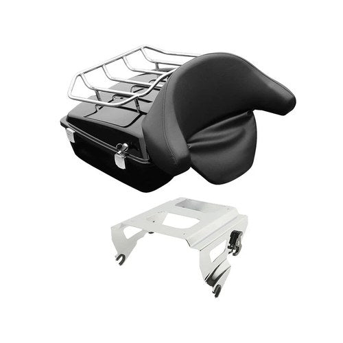Chopped Trunk Backrest Solo Mount Rack Fit For Harley Road Street Glide 09-13
