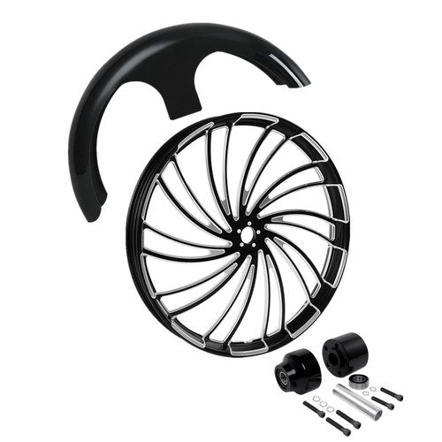 30x3.5'' Front Wheel Rim Hub Single Disc Fender Fit For Harley Touring 1997-2013