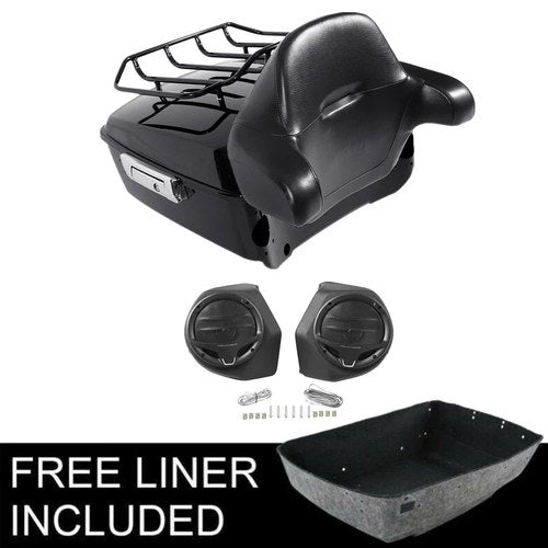 King Trunk Pad Luggage Rack Speakers Fit For Harley Touring Road Glide 2014-2026