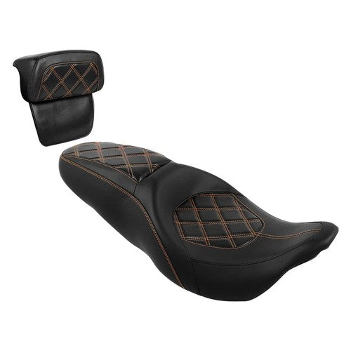 Driver Passenger Seat Backrest Pad Fit For Harley Touring Road Street Glide 14+