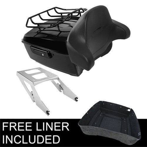 King Trunk Backrest Two Up Mount Rack Fit For Harley Sport Glide Flsb 2018-2023