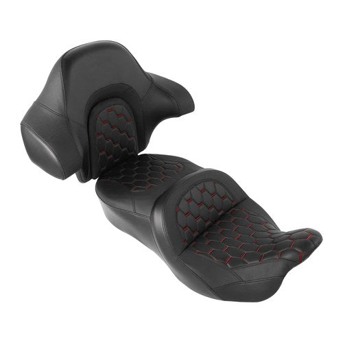 Driver Passenger Seat Backrest Pad Fit For Harley Touring Tri Street Glide 14-23