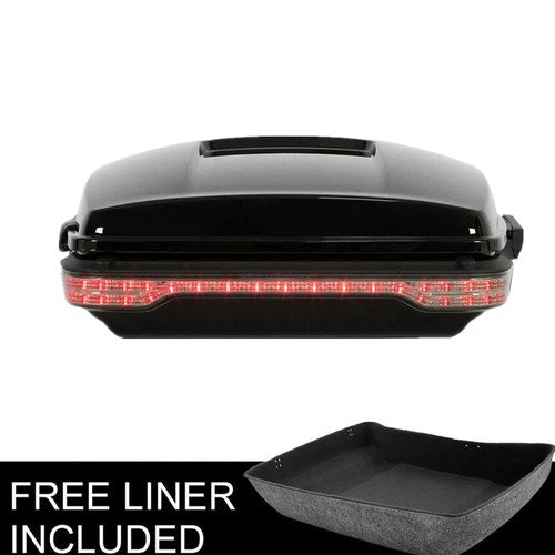 Black Chopped Trunk w/ Tail Light Fit For Harley Touring Street Road Glide 14-26
