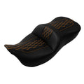 Driver Passenger Seat Fit For Harley Touring Road King Glide 09-23 Black+Orange
