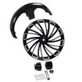 26'' Front Wheel Rim Hub Single Disc + Fender Fit For Harley Touring 1997-2013