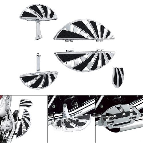 Driver & Passenger Footboards Brake Pedal Fit For Harley Touring Glide 1993-up
