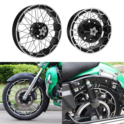 21x3.5'' & 18x5'' Spoke Wheel Rim Fit For Harley Cvo Street Road Glide 23-26 ABS