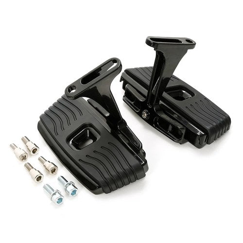 Black Passenger Floorboard Bracket Kit Fit For Harley Road Street Glide 93-23