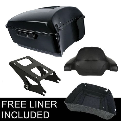King Trunk Backrest Mount Rack Fit For Harley Touring Road Electra Glide 14-26