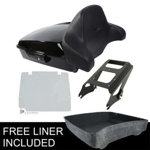 Chopped Trunk Pad 2-Up Mount Plate Fit For Harley Road King Street Glide 09-13