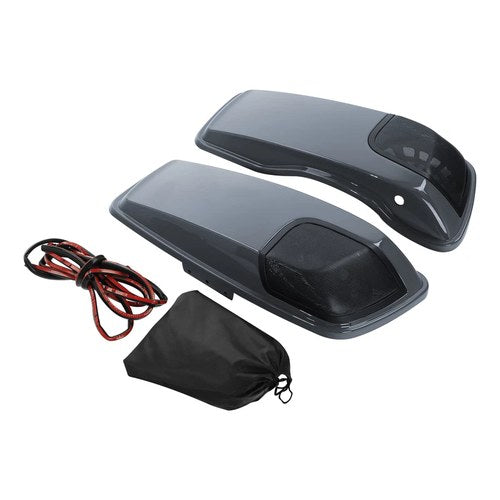 5x7 Speaker Lids Fit For Harley Touring Street Glide Saddlebag 14+ Gunship Gray