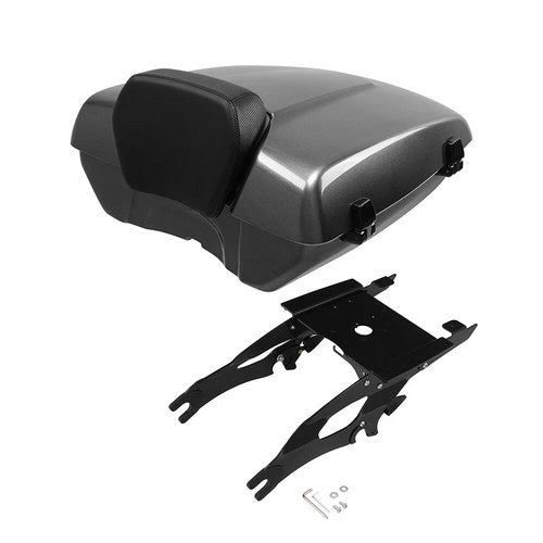 Low Profile Trunk Pad w/ Mount Rack Fit For Indian Chieftain 2014-26 Steel Gray