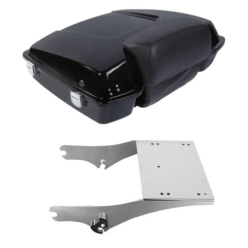 Razor Trunk Pad &Chrome Mount Rack Fit For Harley Road King Street Glide 97-08