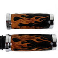 Amber Flame Style Throttle By Wire Grip Set with Chrome Ends for Harley-Davidson