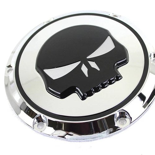Chrome 6 Hole Skull Derby Cover for Harley-Davidson